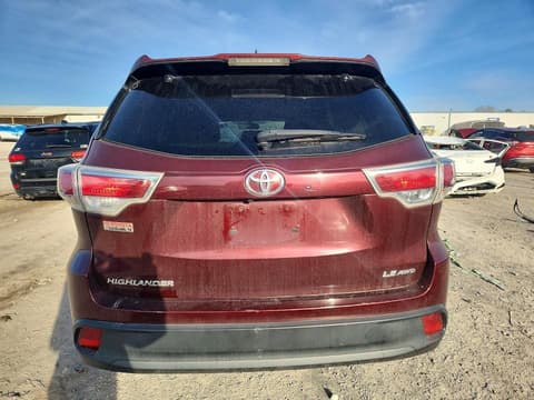 2016 Toyota Highlander, VIN 5TDBKRFH9GS251837. Zdjęcie 6 z 6 z aukcji Copart. Katalog aut z USA OpenDataCar.