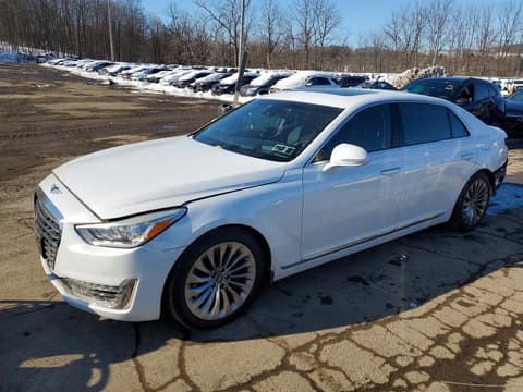 2019 Genesis G90, VIN KMTF34JA9KU058699. Photo 1 of 6 from Copart auction. OpenDataCar US salvage catalog.