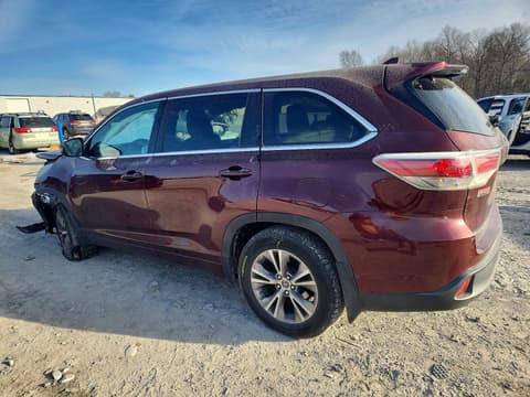 2016 Toyota Highlander, VIN 5TDBKRFH9GS251837. Zdjęcie 2 z 6 z aukcji Copart. Katalog aut z USA OpenDataCar.