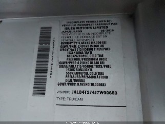 2018 Isuzu Reach, VIN JALB4T174J7W00683. Фото 4 з 6 з аукціону IAAI. Каталог авто зі США OpenDataCar.